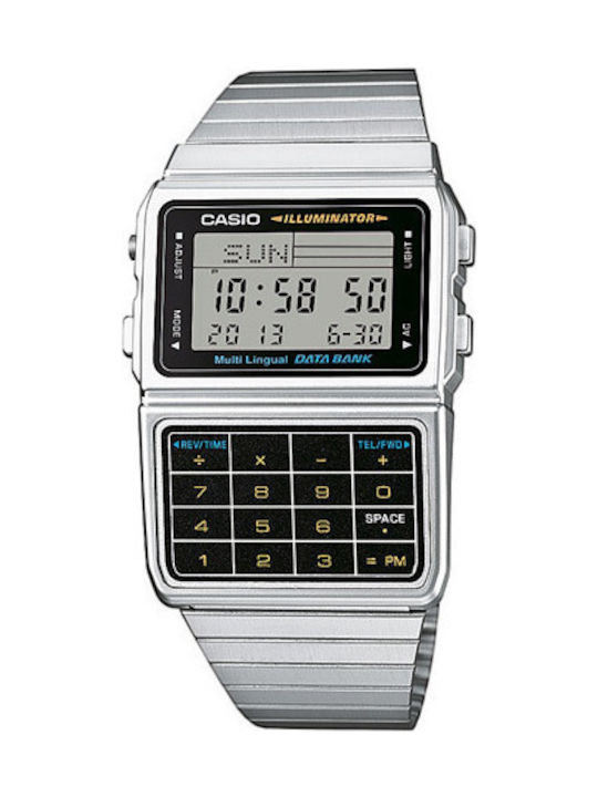 Casio Digital Uhr Batterie mit Silber Metallarmband