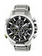 Casio Edifice Ανδρικό Ρολόι 48mm Χρονογράφος Solar με Ασημί Μεταλλικό Μπρασελέ