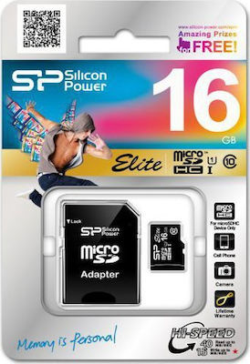 Silicon Power Elite microSDHC 16GB Clasa 10 U1 UHS-I cu adaptor