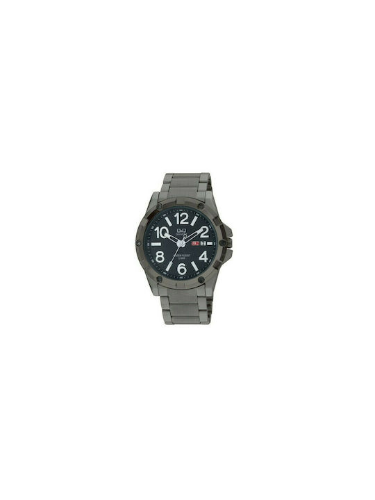 Q&Q Watch Battery with Black Rubber Strap A150J405Y