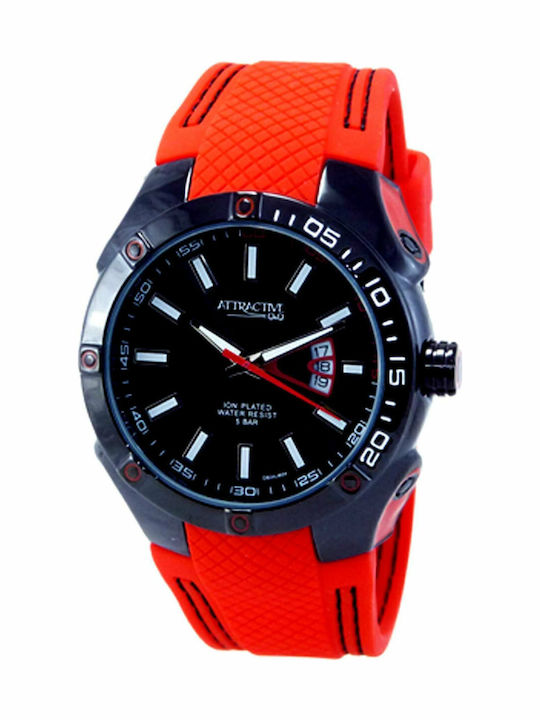 Q&Q Ceas Barbat 45mm Baterie cu Culoare Portoca...