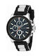 Ferrucci Watch Chronograph Battery with Black Rubber Strap