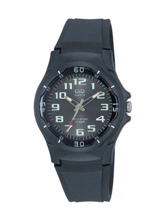 Q&Q Watch Battery with Black Rubber Strap VP60J002