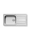 Pyramis Zeda Plus 1B 1D 107152701 Drop-In Sink Left Inox Satin W100xD50cm Silver