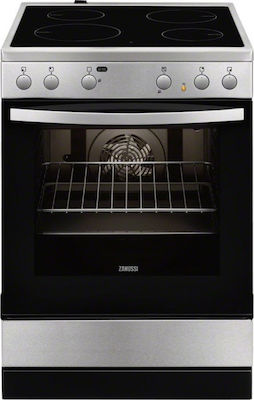 Zanussi ZCV65020XA Κουζίνα 73lt με Κεραμικές Εστίες Π59.6εκ. Inox