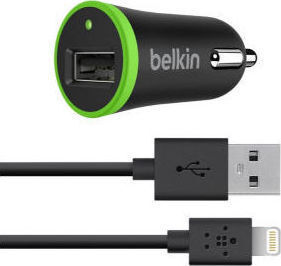 Belkin Car Charger Black Total Intensity 1A with Cable Lightning