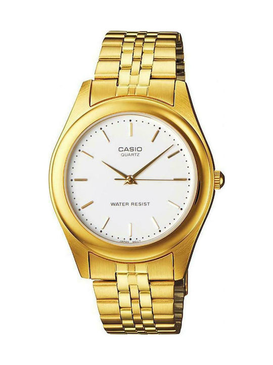 Casio Watch Battery with Gold Metal Bracelet MTP-1129N-7A