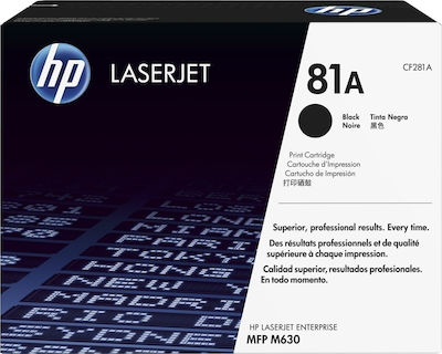 HP 81A Toner Laser Εκτυπωτή Μαύρο 10500 Σελίδων (CF281A)