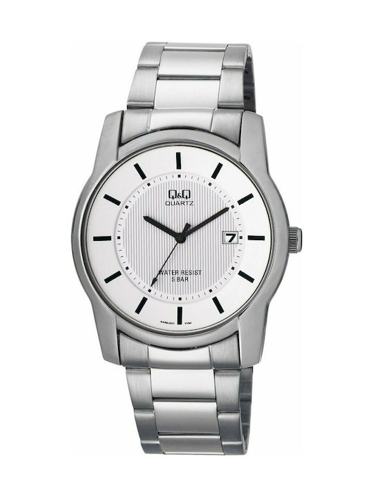 Q&Q Watch Battery with Silver Metal Bracelet A438J201Y