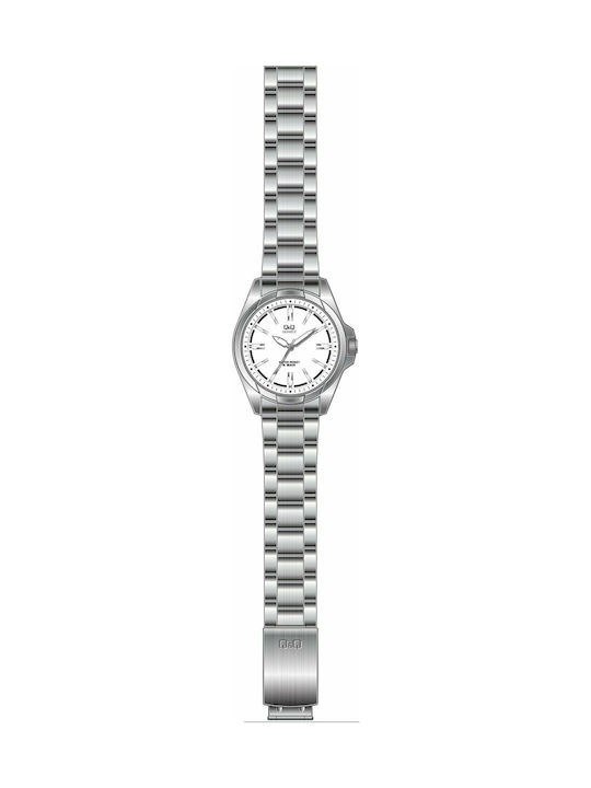 Q&Q Watch Battery with Silver Metal Bracelet Q898J201Y