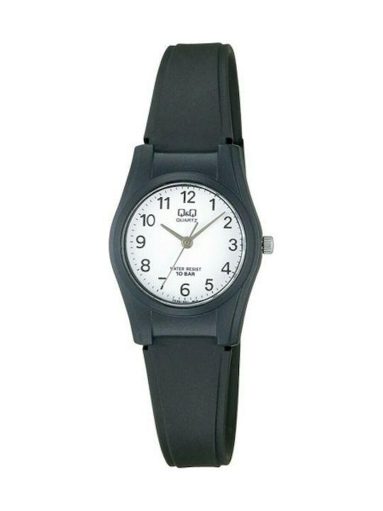 Q&Q Watch Battery with Black Rubber Strap VQ03J001Y