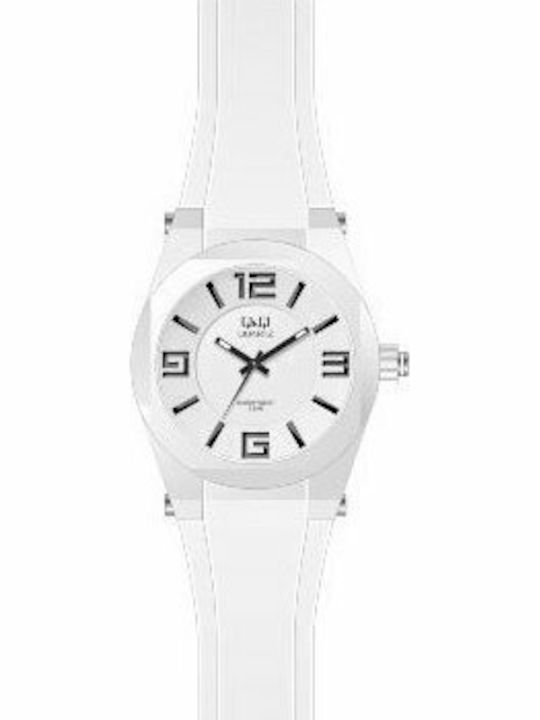 Q&Q Ceas Barbati 42mm Baterie cu Culoare Albă C...