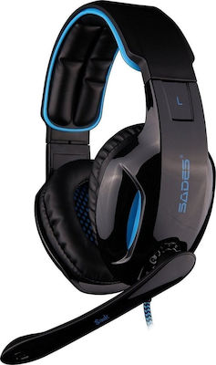 Sades Snuk Over Ear Gaming Headset with Connection USB Blue