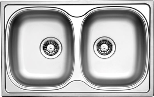 Fortinox Valley 25200 108-25200-110 25200-110 Drop-In Sink Inox Satin W79xD50cm Silver