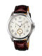 Casio Watch Chronograph Battery with Brown Leather Strap MTP-E301L-7BV