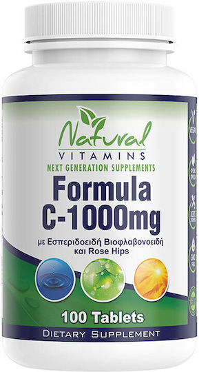 Natural Vitamins Vitamin C Витамин за Кожата & Антиоксидантно действие 1000мг 100 Таблетки