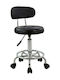 Bar72 Office Stool with Backrest Black 38x43x74cm