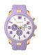 Breeze Watch Chronograph with Purple Rubber Strap