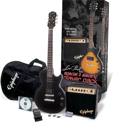 Epiphone Ηλεκτρική Κιθάρα Special II Pack με HH Διάταξη Μαγνητών Ταστιέρα Rosewood σε Χρώμα Ebony