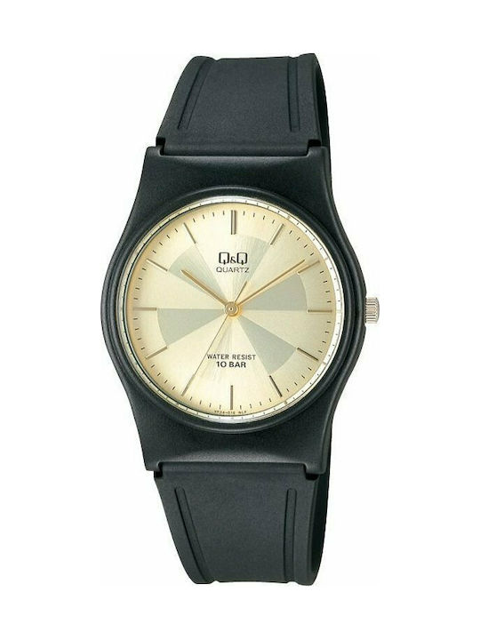 Q&Q Ανδρικό Ρολόι 33mm Μπαταρίας με Μαύρο Καουτ...