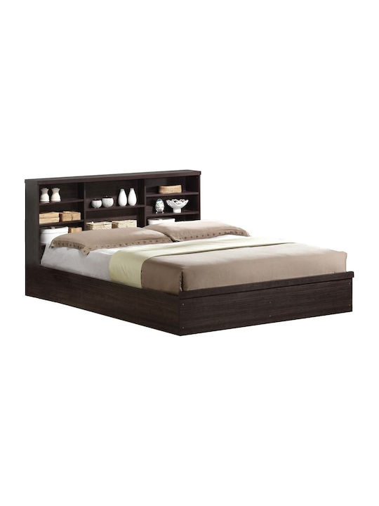 Life Κρεβάτι Υπέρδιπλο Ξύλινο Zebrano με Τάβλες για Στρώμα 160x200cm