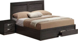 Κρεβάτι Υπέρδιπλο Ξύλινο Life με Συρτάρια & Τάβλες 160x200cm