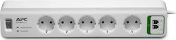 APC 5-Outlet Power Strip with Surge Protection 1.83m White