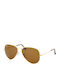 Ray Ban Aviator Unisex Sunglasses with Gold Metal Frame and Brown Polarized Lens RB3025 001/57