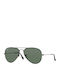 Ray Ban Aviator Unisex Sunglasses with Black Metal Frame and Green Polarized Lens RB3025 002/58