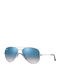 Ray Ban Aviator Unisex Sunglasses with Silver Metal Frame and Blue Gradient Mirror Lens RB3025 003/3F