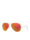 Ray Ban Aviator Sunglasses with Gold Metal Frame and Red Polarized Mirror Lens RB3025 112/4D