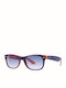 Ray Ban Wayfarer Sunglasses with Blue Plastic Frame and Light Blue Gradient Lens RB2132 789/3F