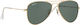 Ray Ban Άθραυστα Aviator Παιδικά Γυαλιά Ηλίου Χρυσά για 5-10 Ετών