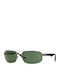 Ray Ban Men's Sunglasses with Silver Metal Frame and Green Lens RB3445 004