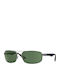 Ray Ban Herren Sonnenbrille mit Silber Metall Gestell und Grün Linse RB3445 004