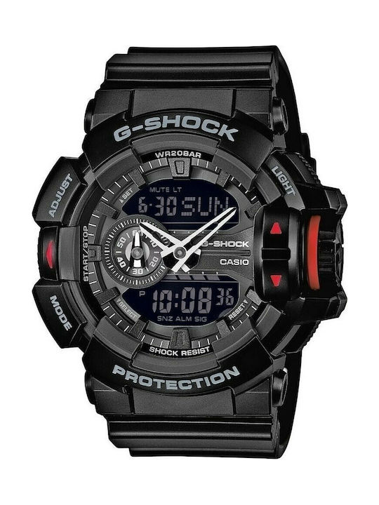 Casio G-Shock Часовник Хронограф Батерия с Черно Каучукова Каишка