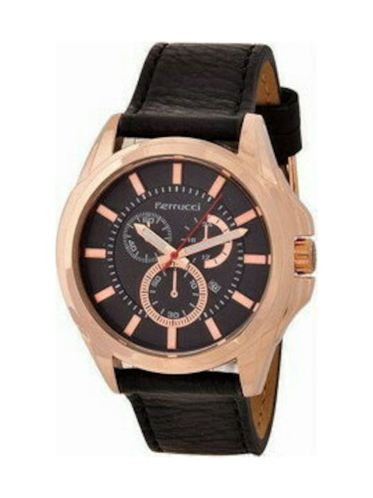 Ferrucci Watch with Black Leather Strap