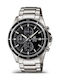 Casio Edifice Watch Chronograph Battery with Silver Metal Bracelet