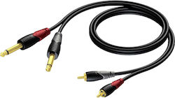 Procab CLA631/1.5 2x 6,3mm Stecker - 2x RCA-Stecker 2m