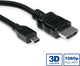 Roline HDMI 1.4 Високоскоростен 1080p 120Hz Кабел HDMI мъжки - микро HDMI мъжки 2м Черен