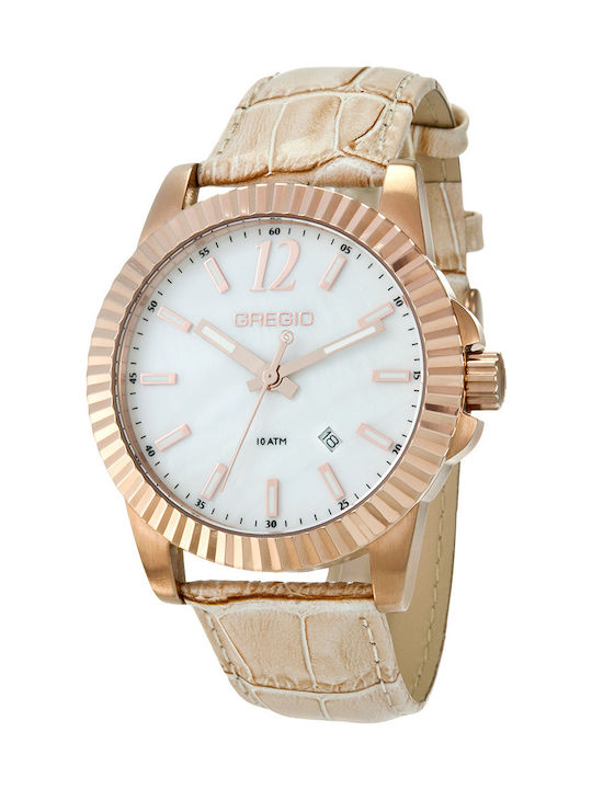 Gregio Watch with Beige Leather Strap GR101082