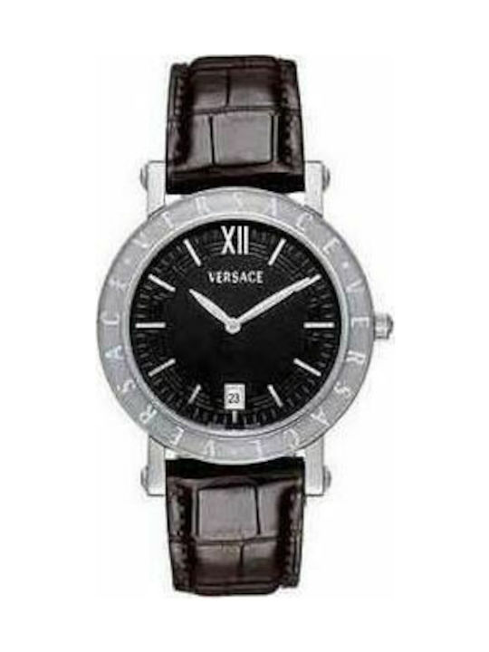 Versace Watch with Black Leather Strap 14Q99D009S497