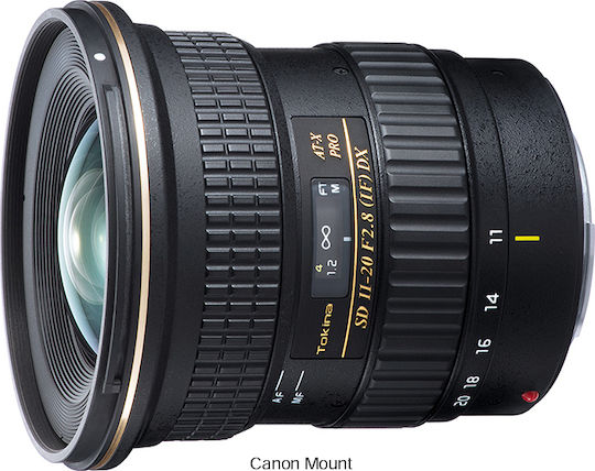 Tokina Crop Camera Lens AT-X 11-20mm f/2.8 PRO DX Wide Angle Zoom for Canon EF Mount Black
