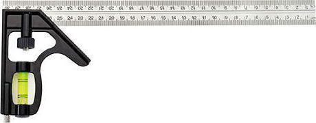 Carpenters Steel Angle Ruler with Spirit Level 30cm