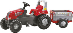 Kids Foot-to-Floor Ride On Tractor with Trailer & Pedal Red