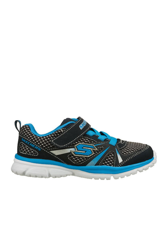 Kids Sports Shoes Running with Hoop & Loop Closure Black