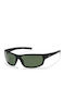 Polaroid Men's Sunglasses with Black Plastic Frame and Green Polarized Lens P8411 9CA/RC