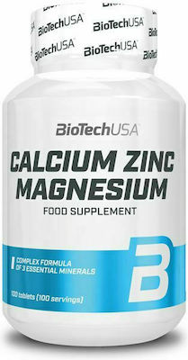 Biotech USA Calcium Zinc Magnesium 100 ταμπλέτες