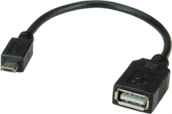 Black micro USB male σε USB-A female