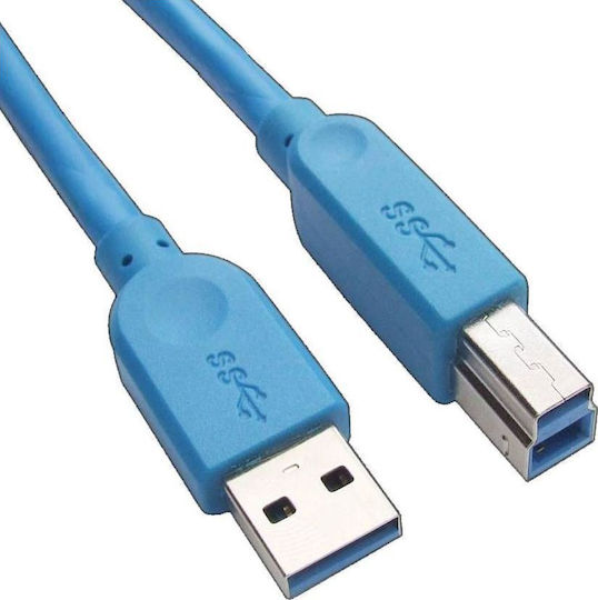VCOM USB 3.0 Cable USB-A male - USB-B male Μπλε 1.5m CU301-1.5